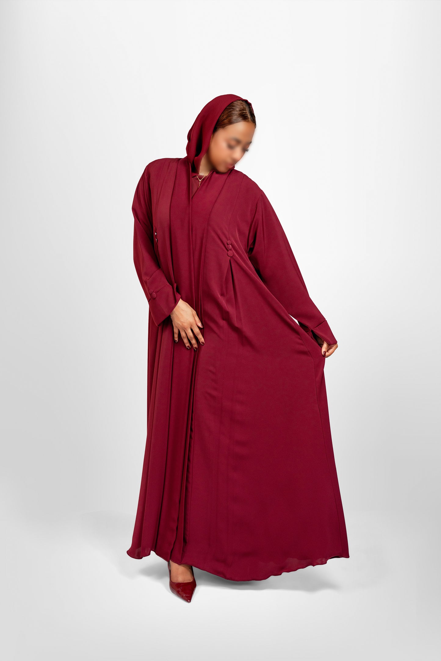 Bouthaina Abaya-Maroon color
