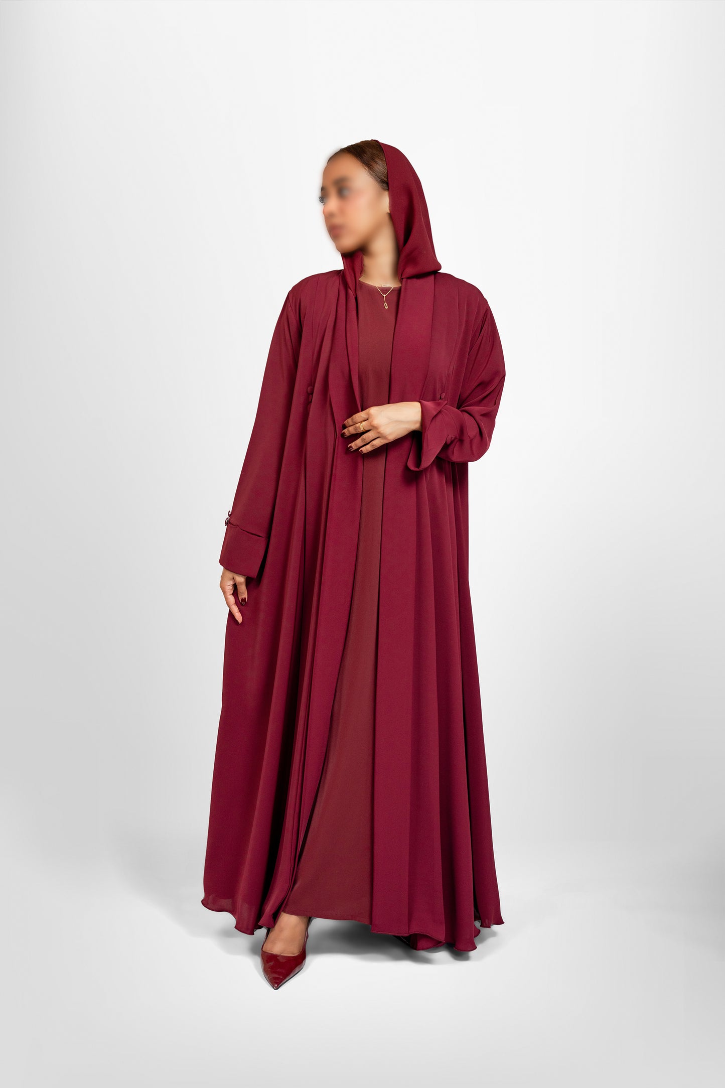 Bouthaina Abaya-Maroon color