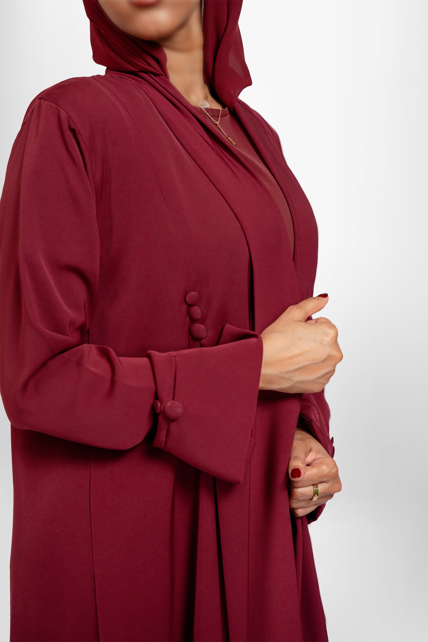 Bouthaina Abaya-Maroon color