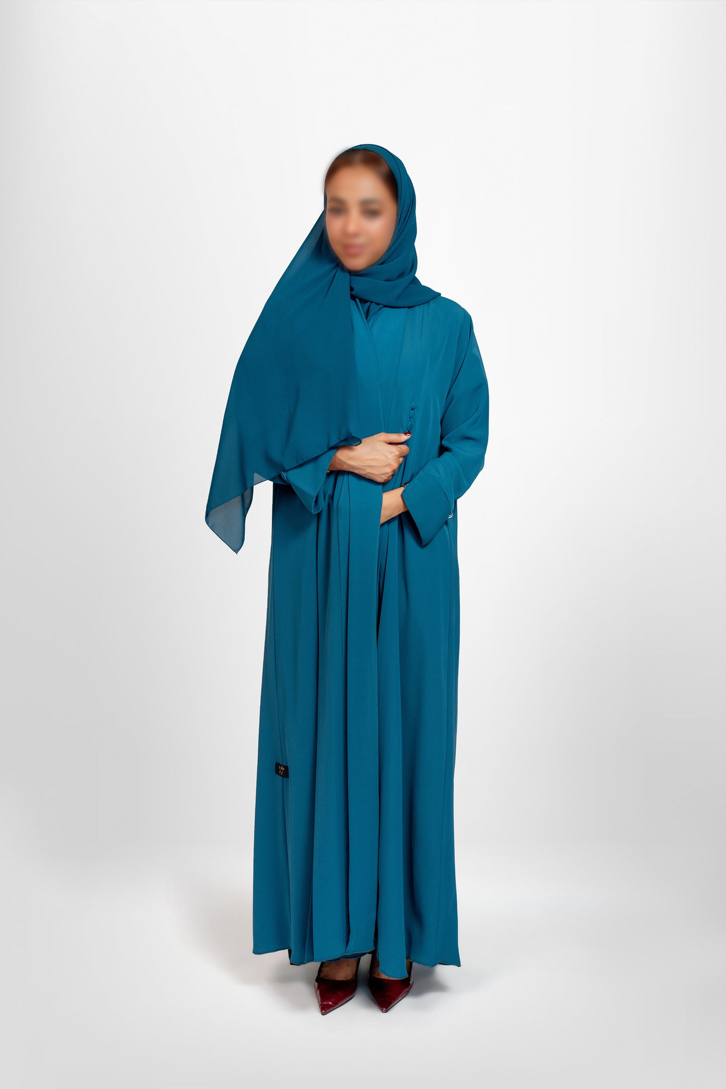 Bouthaina Abaya -(Blue Petrol