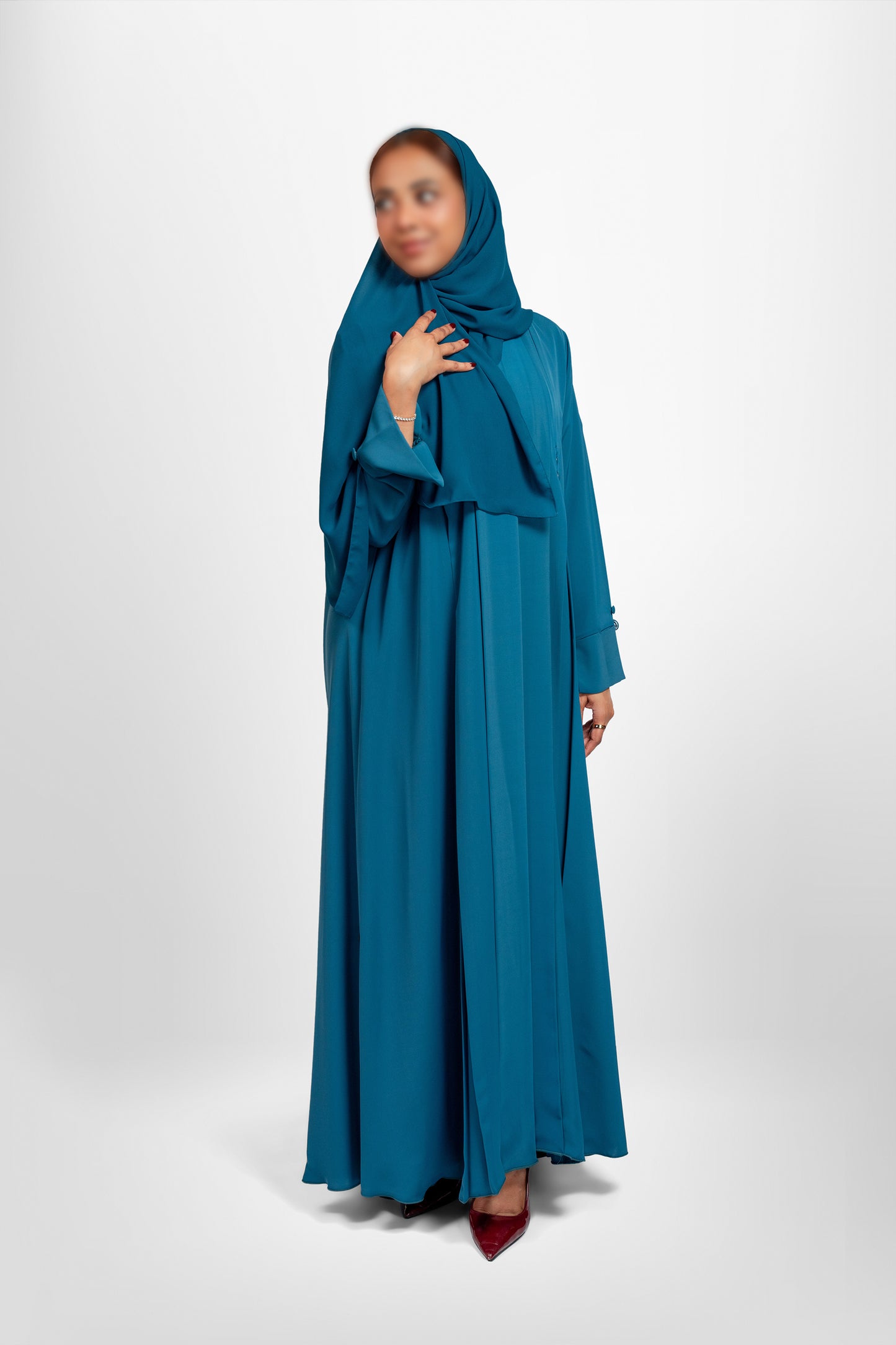 Bouthaina Abaya -(Blue Petrol