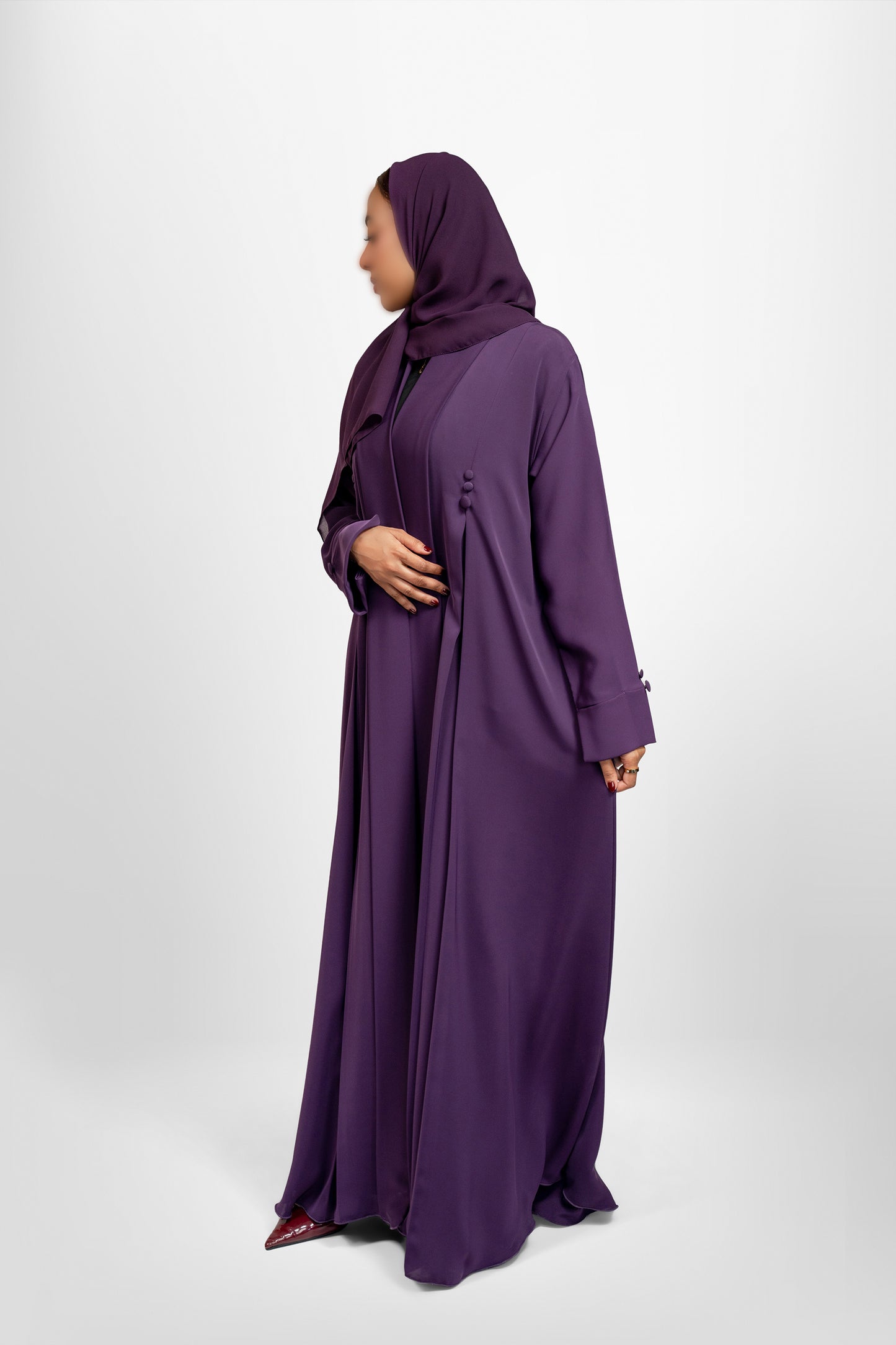 Bouthaina Abaya-(Dark purple)
