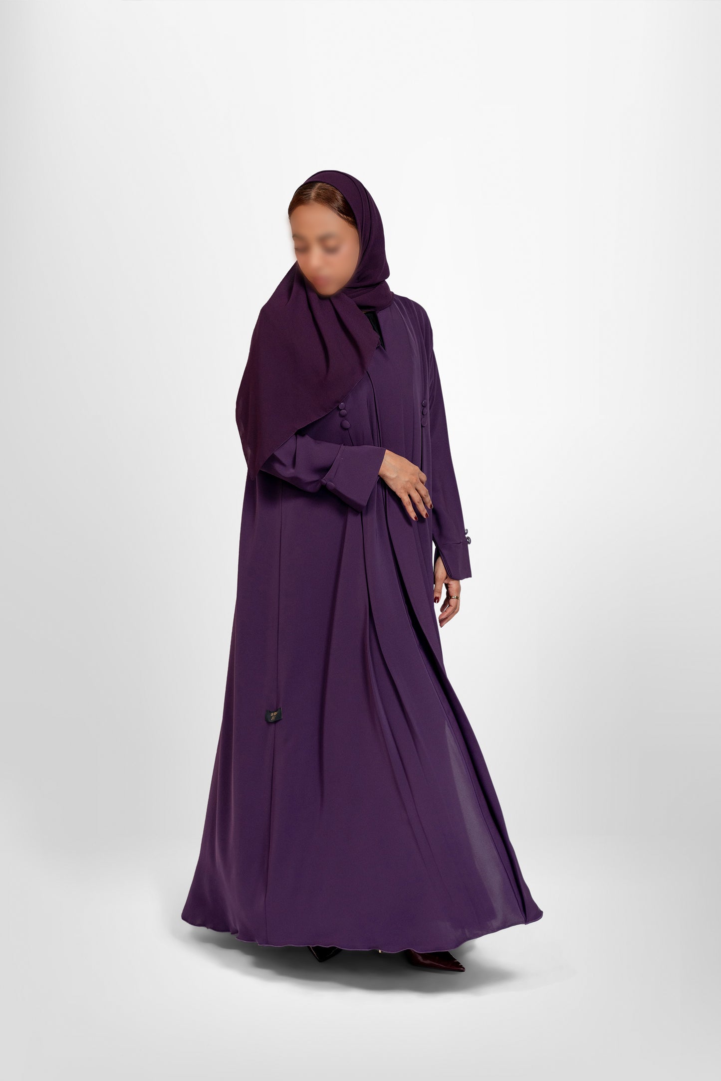 Bouthaina Abaya-(Dark purple)