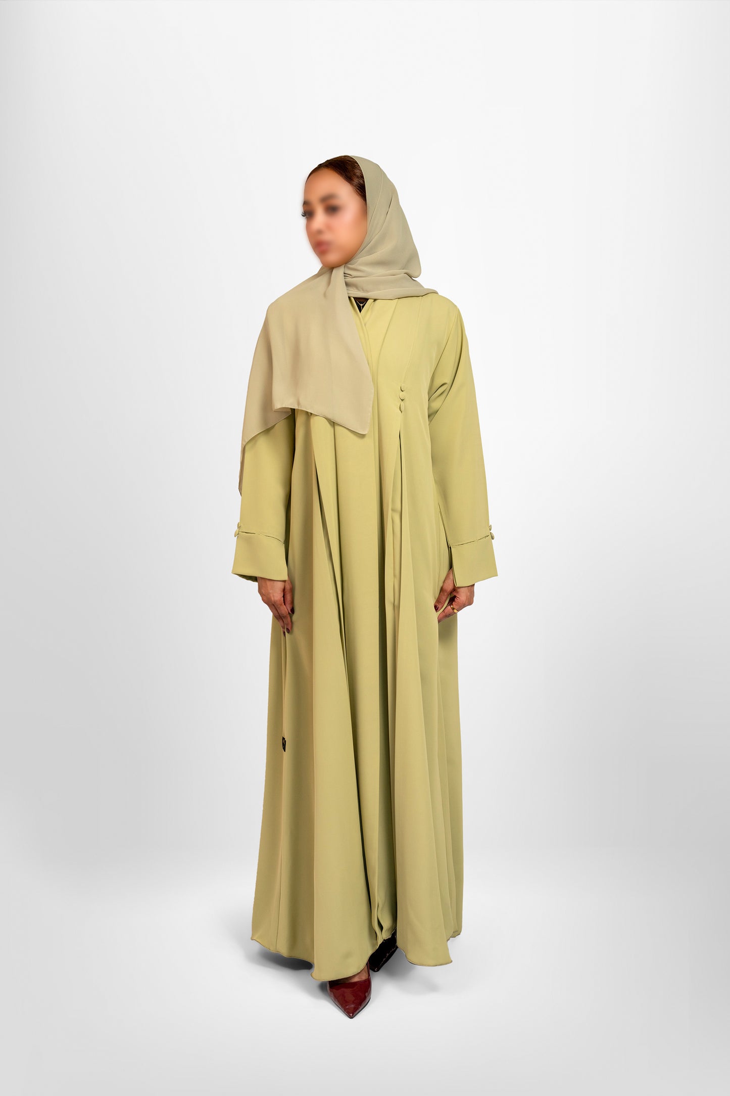 Bouthaina Abayas-(Olive Green)