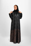 Bouthaina blazer Abaya-(Black- brown)