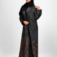 Bouthaina blazer Abaya-(Black- brown)