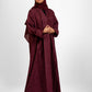 Bouthaina Abaya- (Maroon-Jacquard)