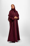 Bouthaina Abaya- (Maroon-Jacquard)