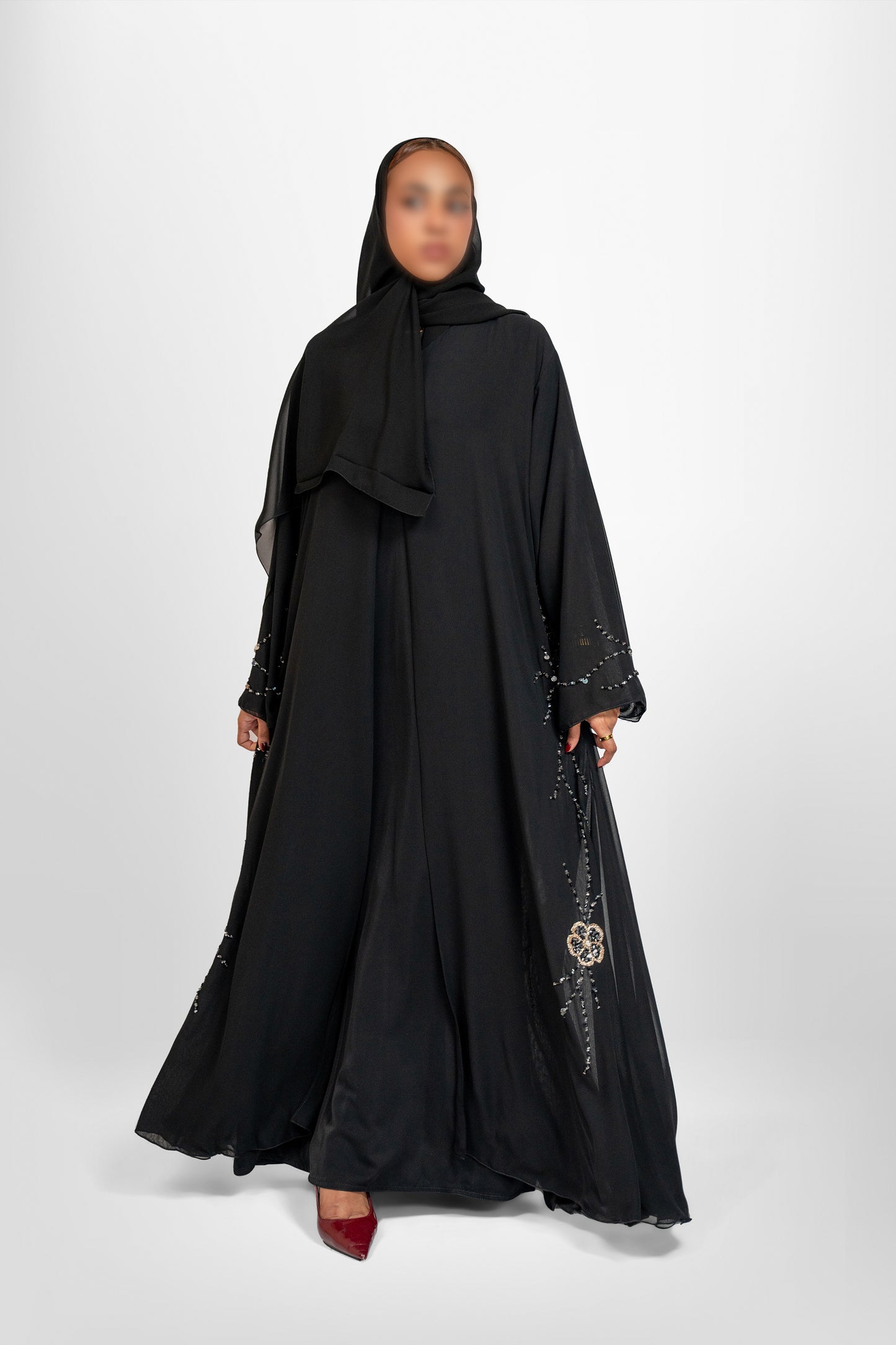 Bouthaina Shifon Abaya-(black)