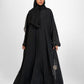Black Double Chiffon Crystal Abaya - Nabila 05