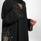 Black Double Chiffon Crystal Abaya - Nabila 05